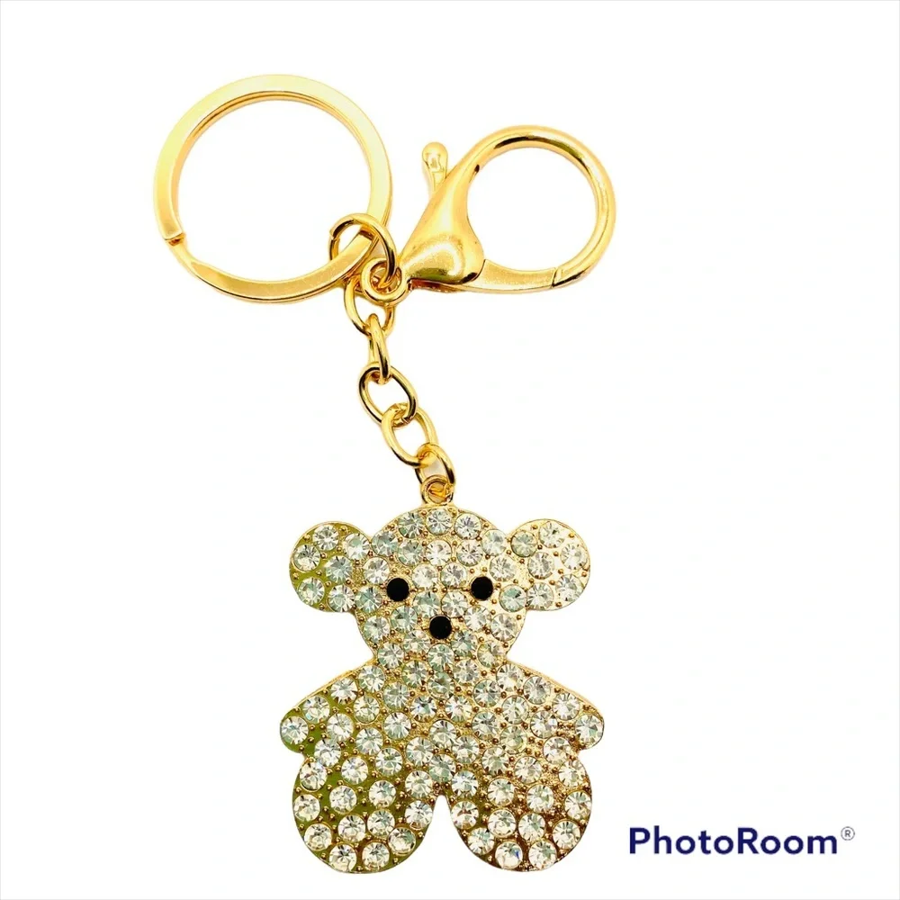 Keychain Purse Charm Teddy Bear Crystal NWT. SUPER BRILLIANT AND SPARKLY!